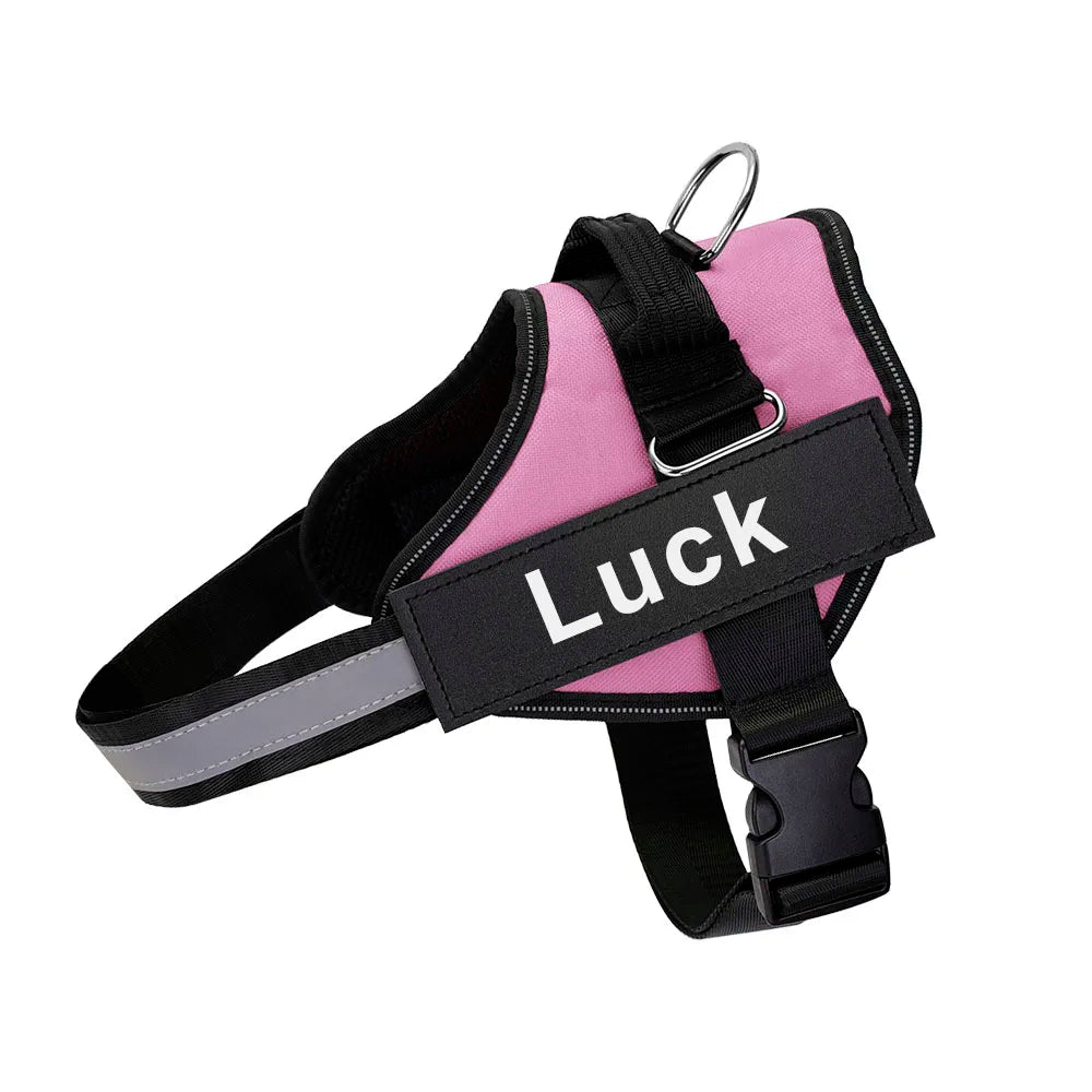 Dog Harness Vest ID Patch Customized Reflective