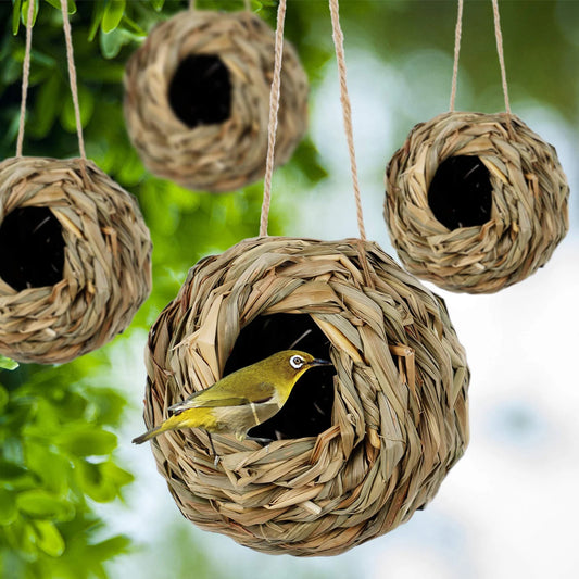 1 PCS Birds Nest Bird Cage Natural Reed Grass Spherical Hummingbird Nest