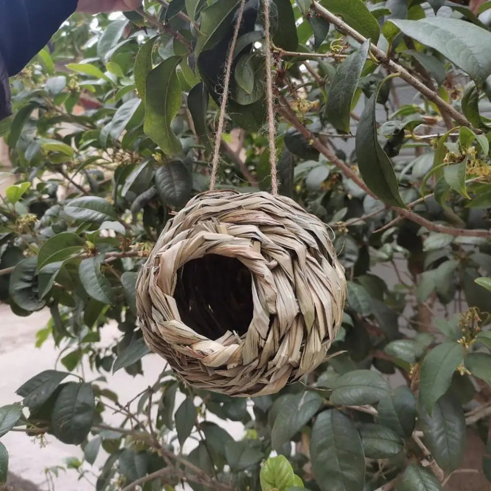 1 PCS Birds Nest Bird Cage Natural Reed Grass Spherical Hummingbird Nest