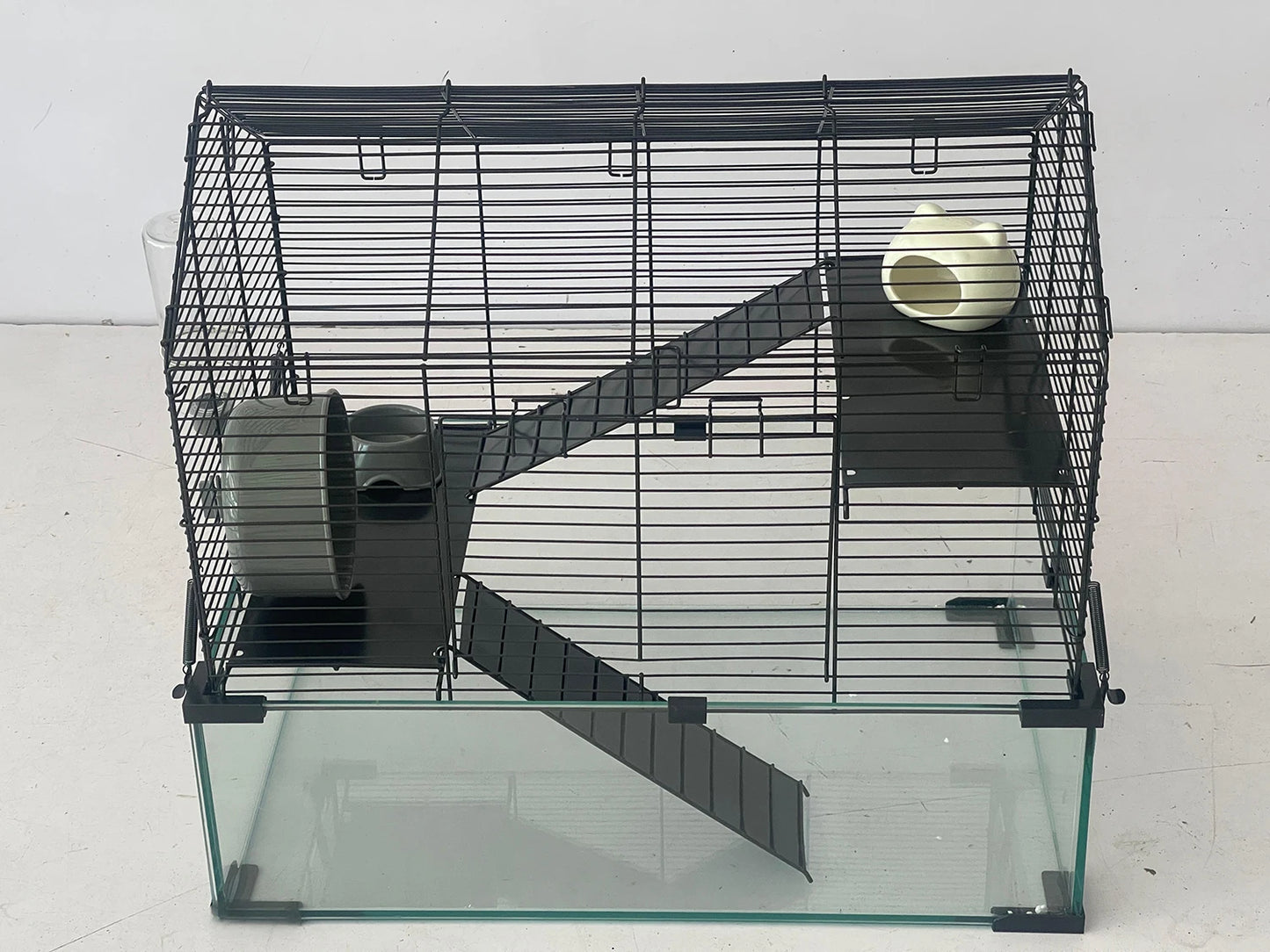 Transparent Small Animal Cage Habitats with Water Bottle