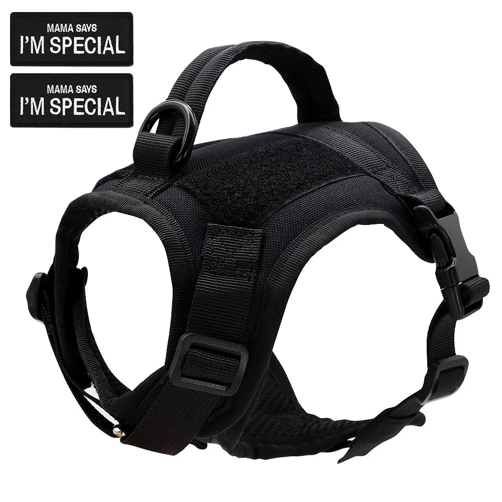 Nylon Cat Harness Vest with 2 Sticker Military Tactical Cats Harness With Handle Cats Small Dogs