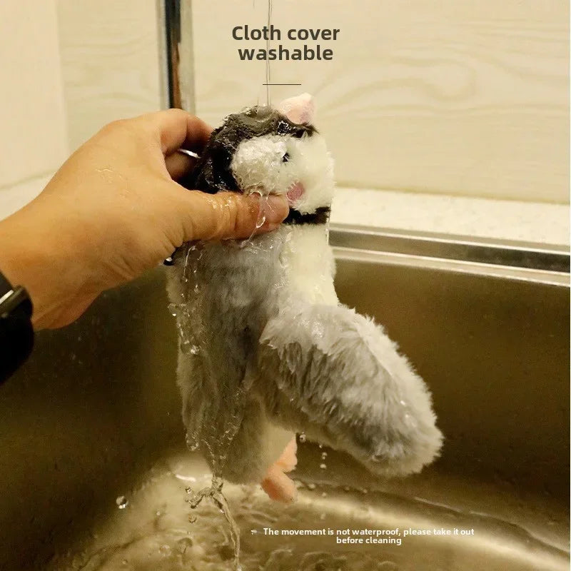 Rechargeable Chirping Flapping Bird Catnip Touch Acti vated Squeak Plush Toy Pet