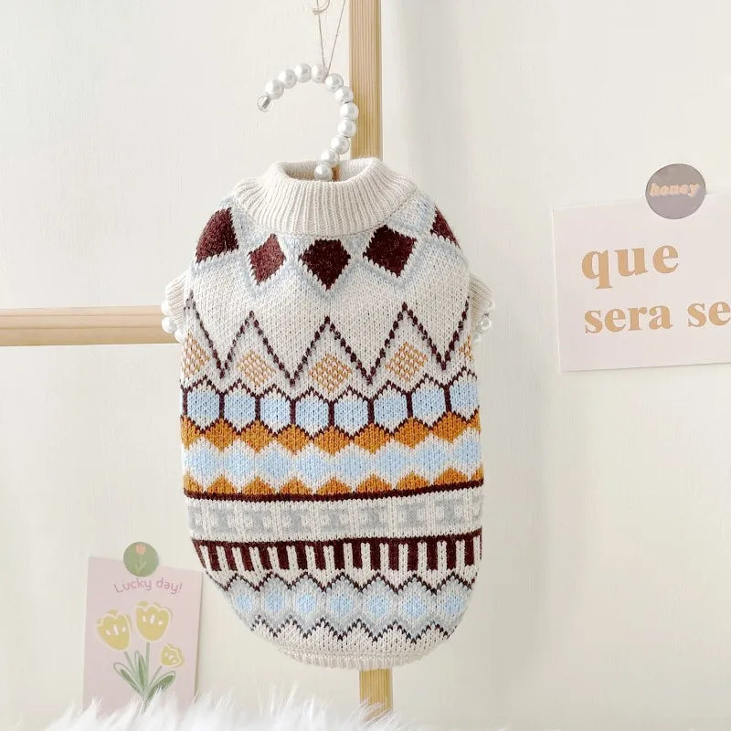 Knitted Sweater Warm Coat for Small Dog Outfit Jacket Pet Clothing Winter