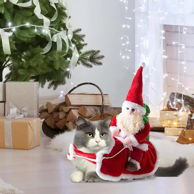 Christmas Pet Clothes Riding Pet Santa Claus