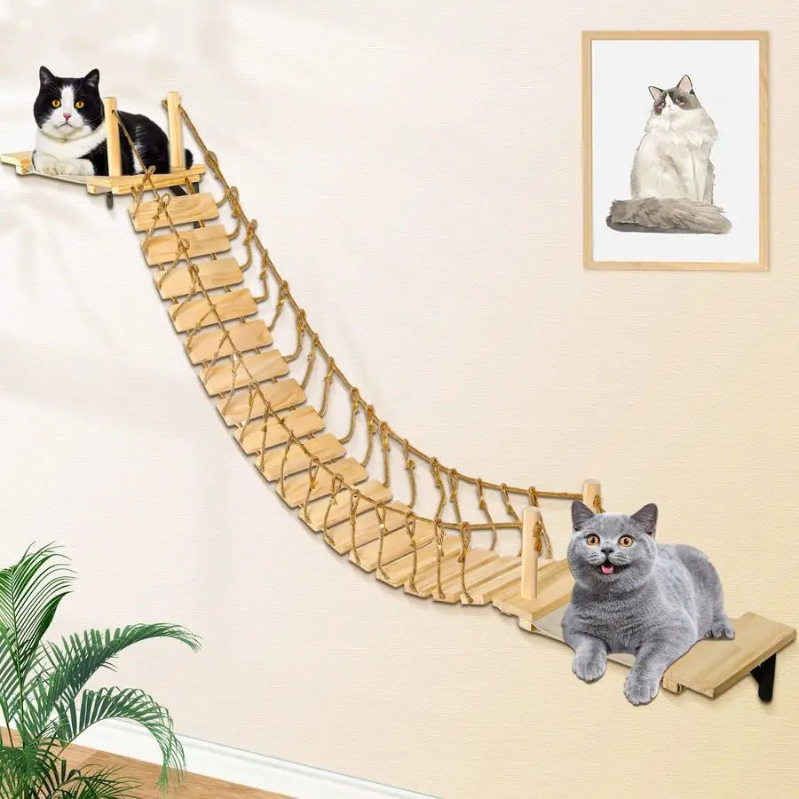 Cat Wall Shelves 70 Cat Bridge Hammock Tree with Mounted Perch
