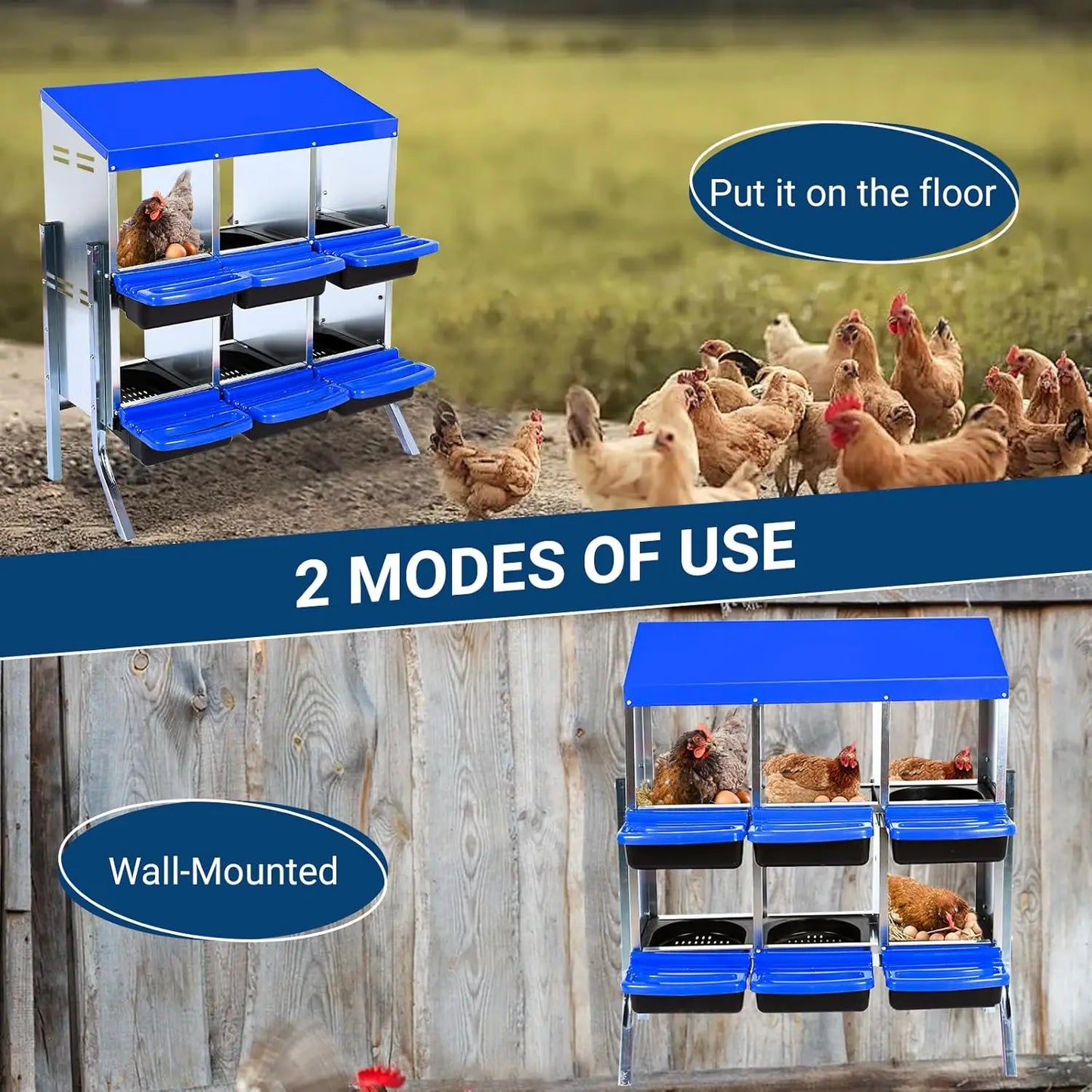 6 Holes Chicken Nesting Box