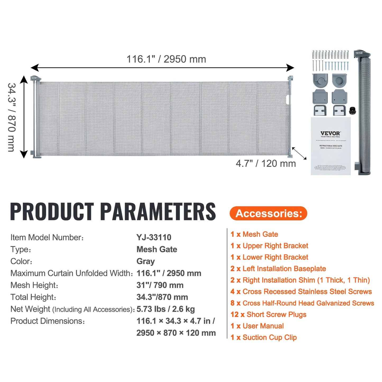 Pets Retractable Dog Gates
