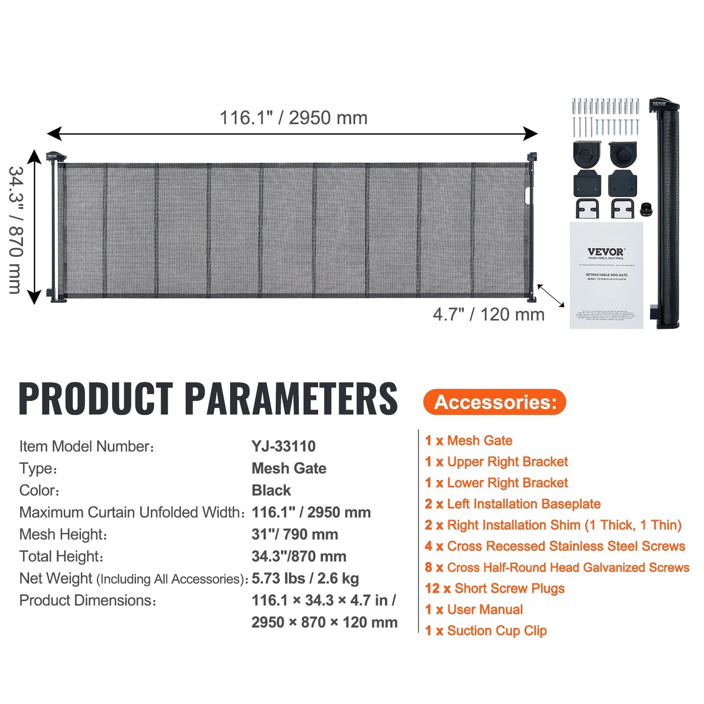 Pets Retractable Dog Gates