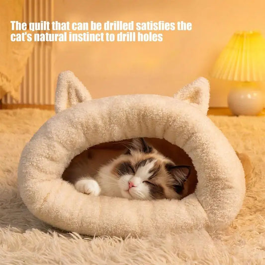 Winter Cat Sleeping Bag Warm Semienclosed Cat Sleeping Bag Bed