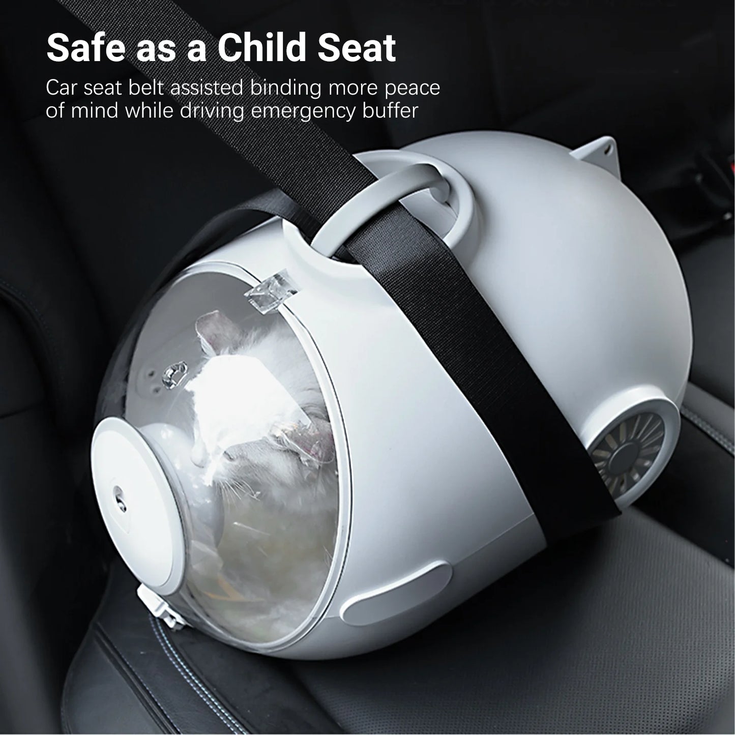 Cat Handbag with Fan, Breathable Granary Design with Soft Light,