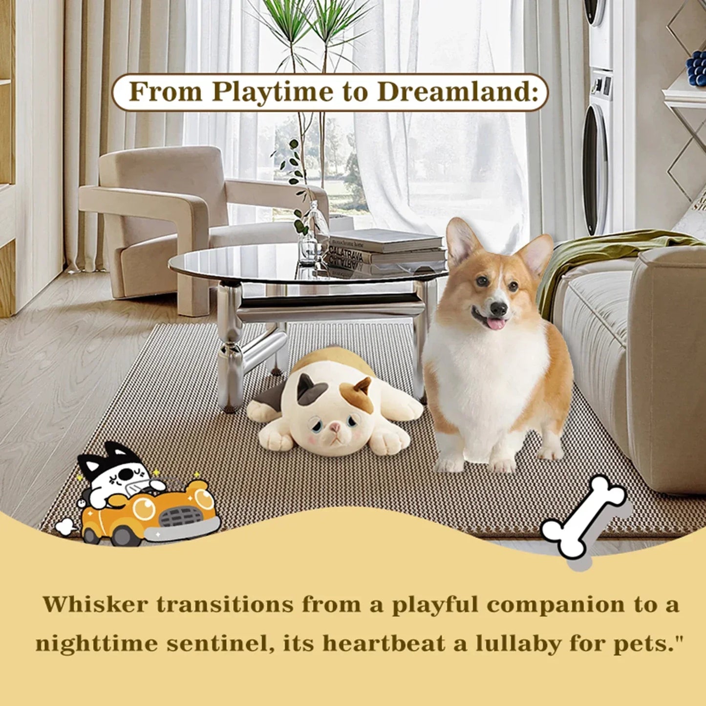 Puppy Heartbeat Stuffed Toy. Pet stress Relief and Calming Aid,  Toys for Dog Relief, Plush Squeaky Chew Toy for Pets