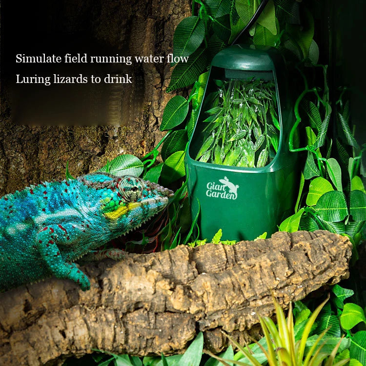 Reptile Drinking Water Filter Fountain Green Feeding Chameleon Lizard ABS Dispenser Humidifier