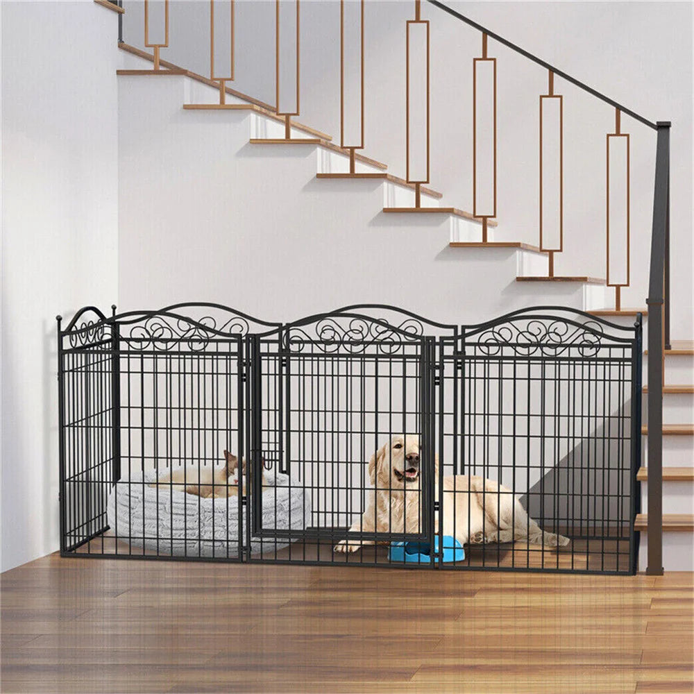Heavy Duty Dog Playpen 8 Panels Pet Animal Dog Kennel Pen Fence Enclosure Cage