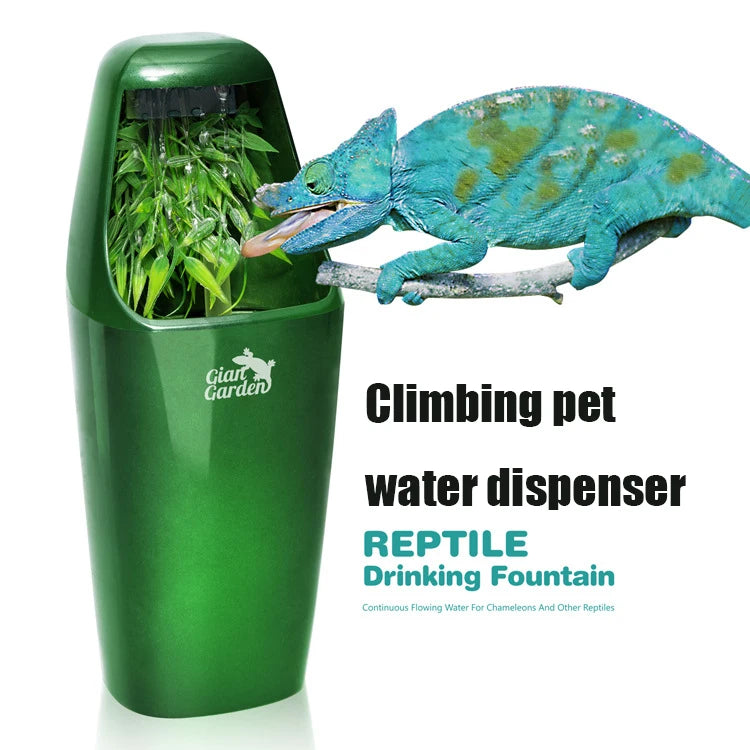 Reptile Drinking Water Filter Fountain Green Feeding Chameleon Lizard ABS Dispenser Humidifier