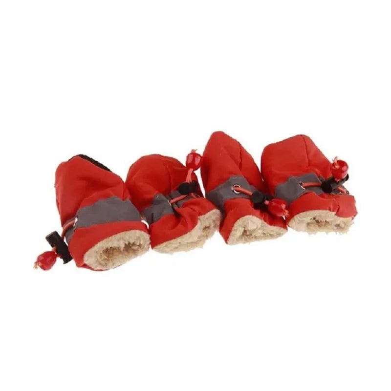 4pcs Antiskid Puppy Shoes Pet Protection Soft-soled Pet Shoes Winter Waterproof