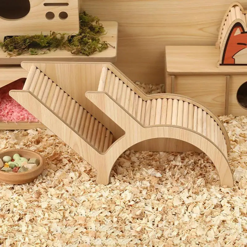 Hamster Climbing Ladder Toy Wooden Small Animals Playpen For Pets Gerbils And Hedgehogs