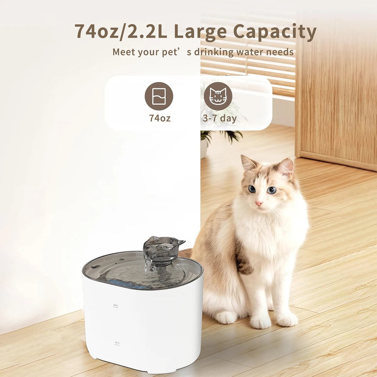 Ultra-Quiet Pump Dispenser Water Bowl, Multiple Pets Water Fountain