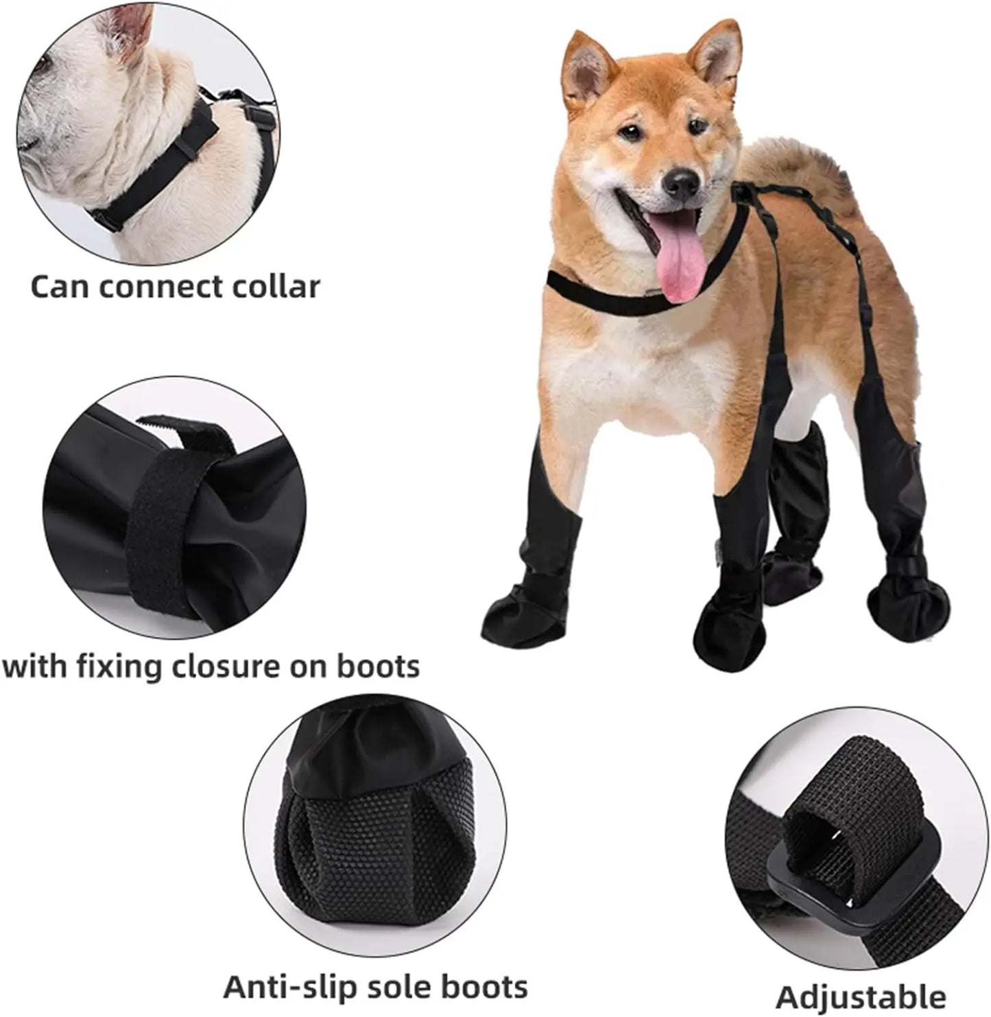 Suspender Boots Waterproof Snowy Dog Paw Protects Boot Covers