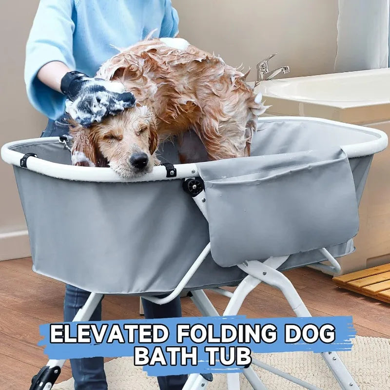 Elevated Dog Bath Tubs for Bath Shower Grooming ,Foldable