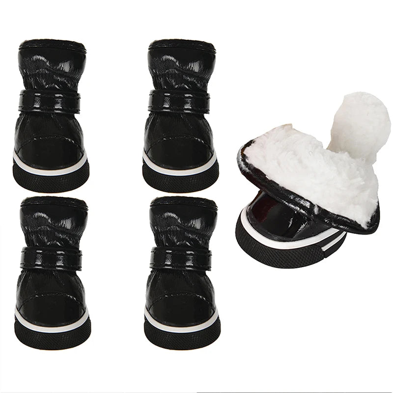 Pet Shoes Winter Warm Waterproof Slip Fleece Dog Snow Boots