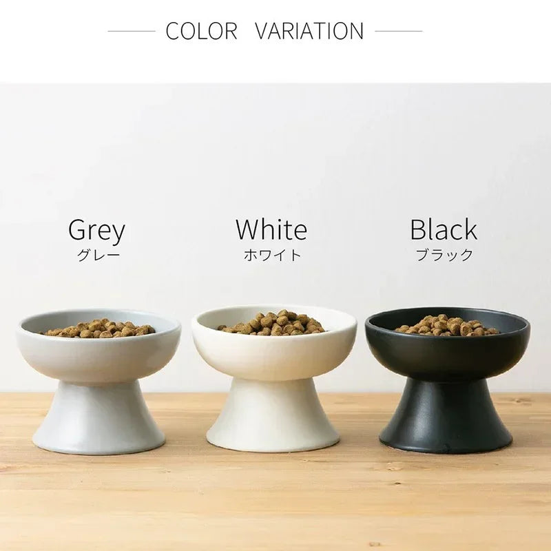 Cat Bowl Anti Vomiting, Elevated Cat Food Bowls, Ceramic Pet Food Bowl for Flat Faced Cats, Small Dogs, Protect Pet's Spine