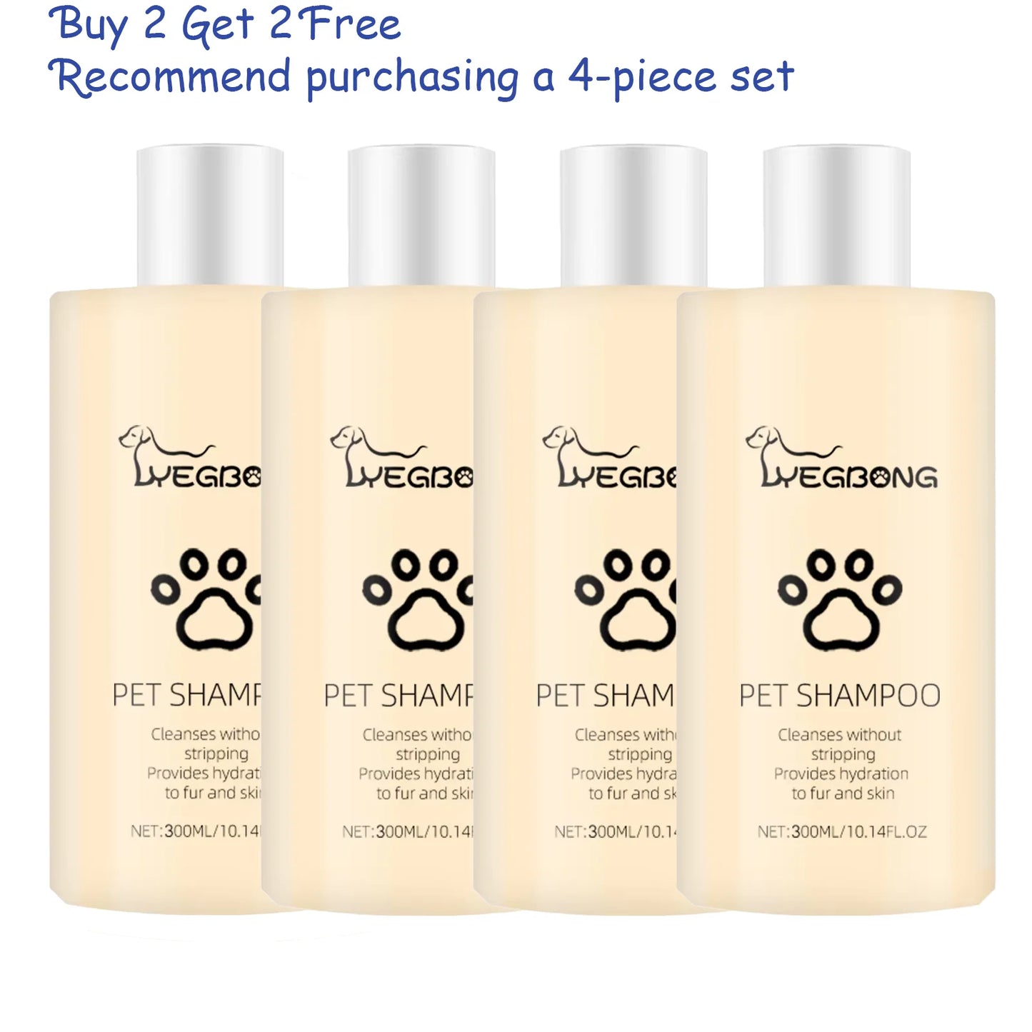 YEGBONG Dog Wash Shampoo: Flea & Mite Killer, Dirt Removal - Anti-Itch, Deodorizing & Moisturizing Formula for Softening Coat
