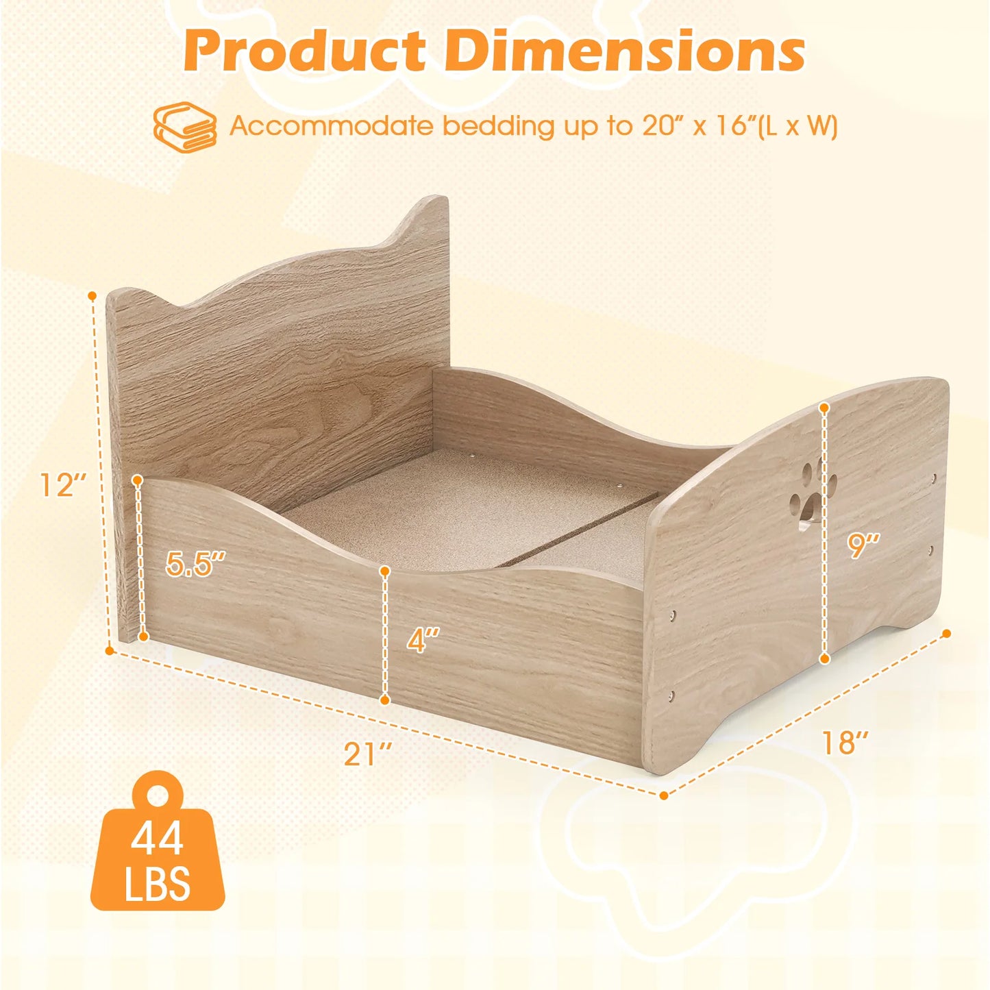 Elevated Pet Bed / Rails, Rabbit Sleeping Habitat, Small Animals