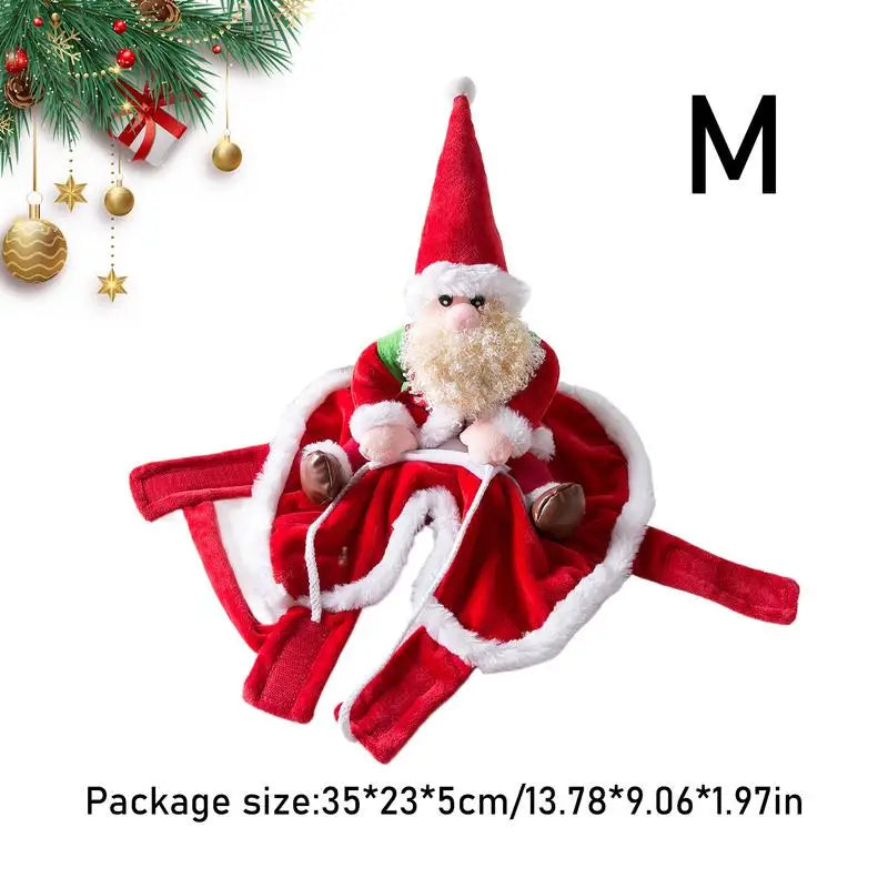 Christmas Pet Clothes Riding Pet Santa Claus