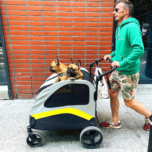 Dog Stroller Pram 4 Wheel Foldable Cart