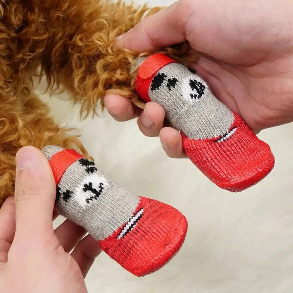 2 Pair Pet Dog Shoes Socks Waterproof Cats Dogs Rubber Socks Non-slip  Rain Snow Boots Socks