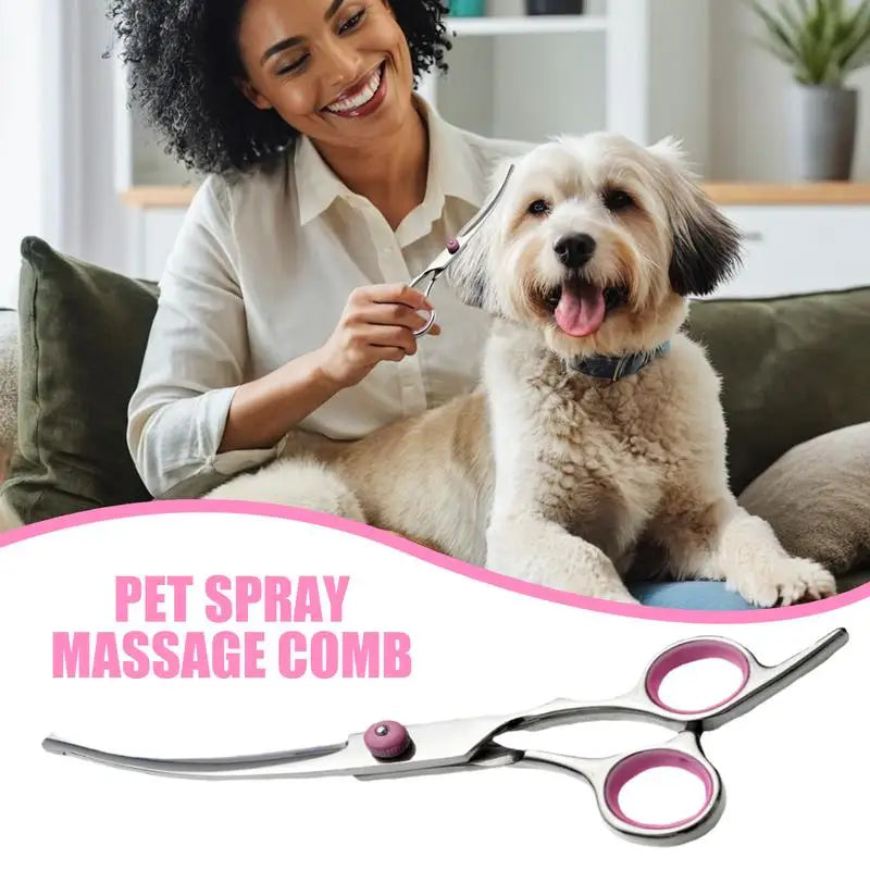 Curved Dog Grooming Scissors Curved Dog Trimmer Trimming Hair Scissors Safety Pet Tool