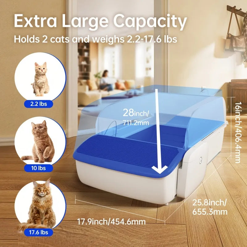 Self Cleaning Automatic Cat Litter Box Robot Open Top Large Capacity