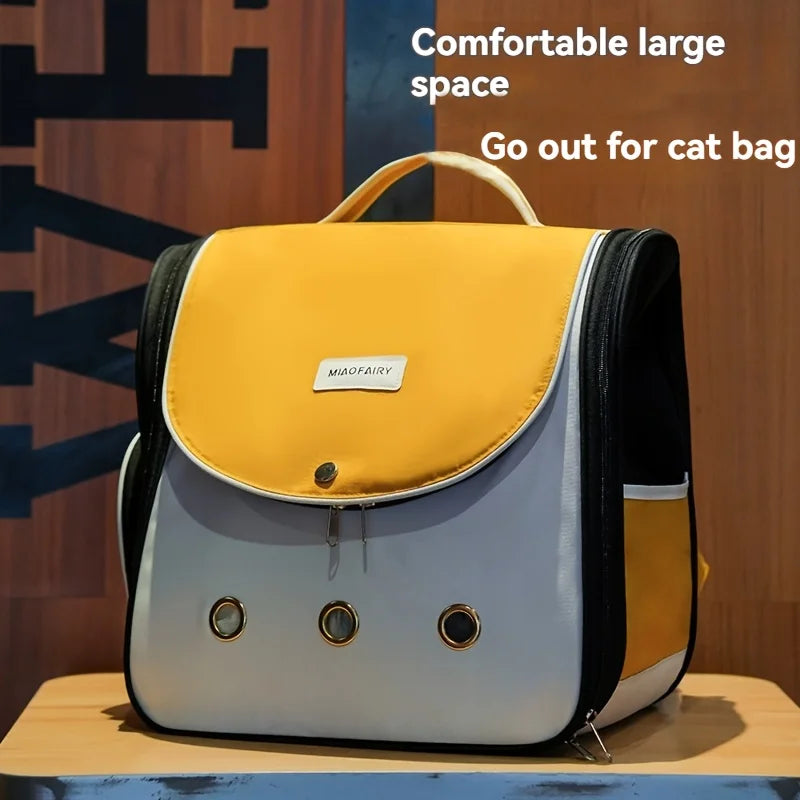 Cat Carrier Portable Large-Capacity Pet Backpack, Double-Shoulder Cat Bag,