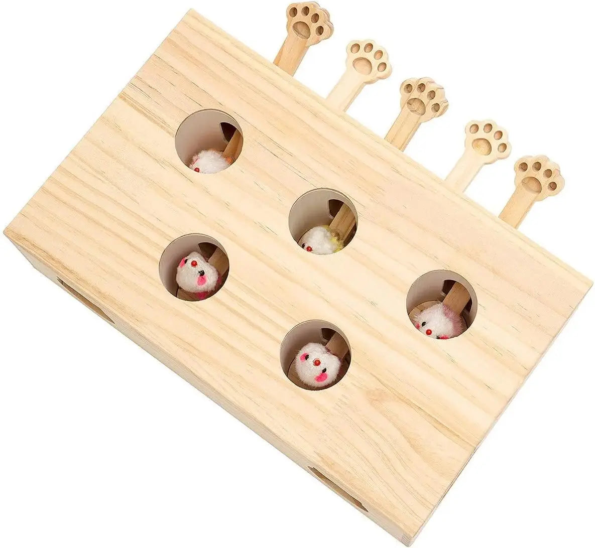 Cat Toys Interactive Whack-a-mole Solid Wood Toys