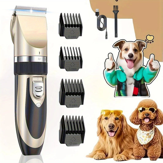 Professional Wireless Electric Pet Grooming Kit: Low-Noise Hair Trimmer