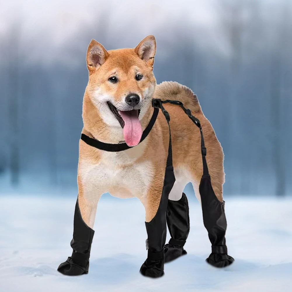 Suspender Boots Waterproof Snowy Dog Paw Protects Boot Covers