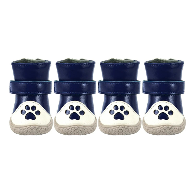 4Pcs/Set Warm Dog Shoes Winter Dog Snow Boots Durable Non-Slip Outdoor Sports Shoes