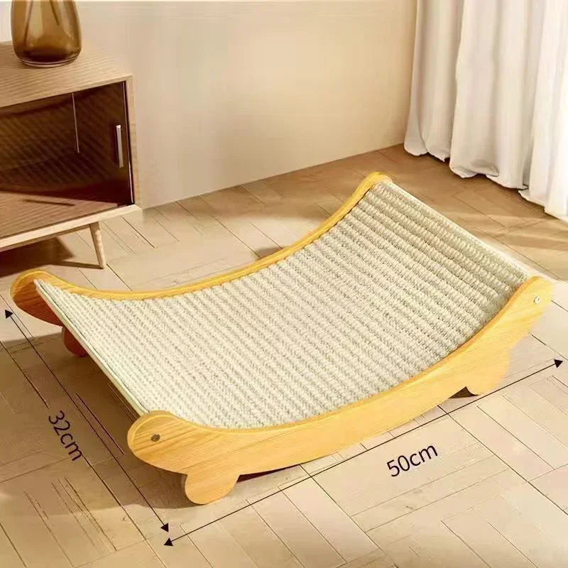 Premium Detachable Wood Cat Scratching Bed