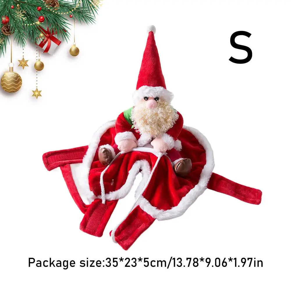 Christmas Pet Clothes Riding Pet Santa Claus