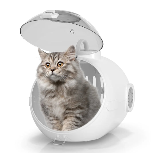Cat Handbag with Fan, Breathable Granary Design with Soft Light,