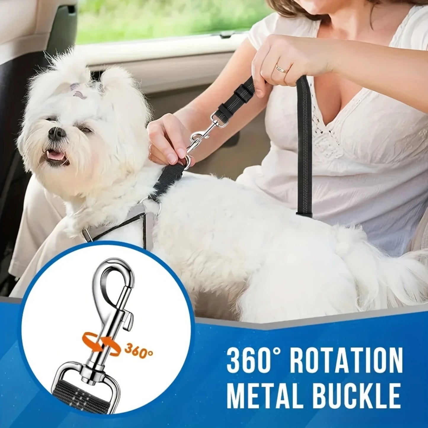 Car Seatbelt - Nylon Safety Harness For 2 Pets