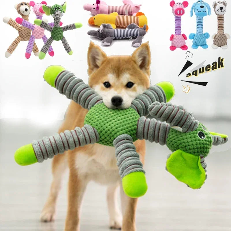 Squeaky Toys Animals Shape Pet Soft Plush Chew Molar Training Toy Puppy Bite Teeth Dental Toys