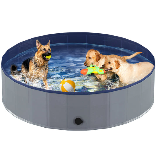 Portable Dog Pool, Foldable Pet Swimming Tub, Anti-Slip Collapsible Pet Bathtub, Hard Plastic Bath Pool for Pets