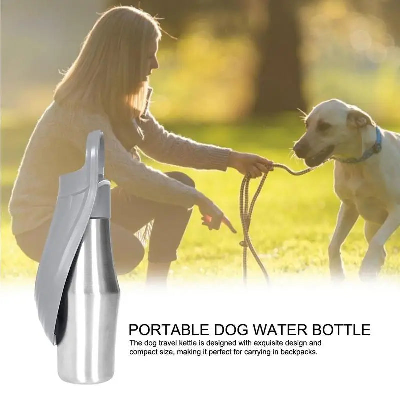 Stainless Steel  2 In 1 Dog Water Bowl For Travel Outings