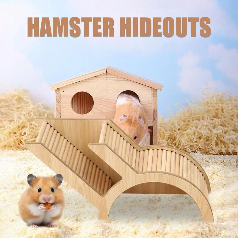 Hamster Climbing Ladder Toy Wooden Small Animals Playpen For Pets Gerbils And Hedgehogs
