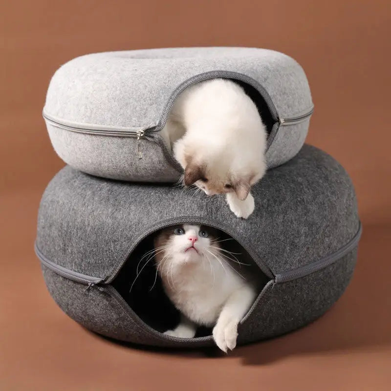 Donut Cat Bed Interactive Tunnel Toy