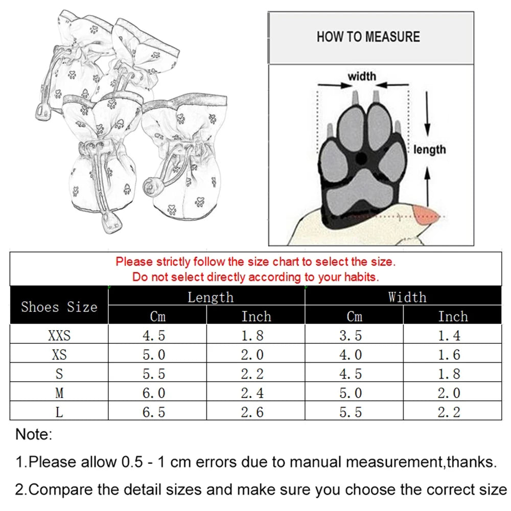 Pet Dog Shoes For Small Large Dogs Cat Anti-slip Soft Adjustable Paw Boots