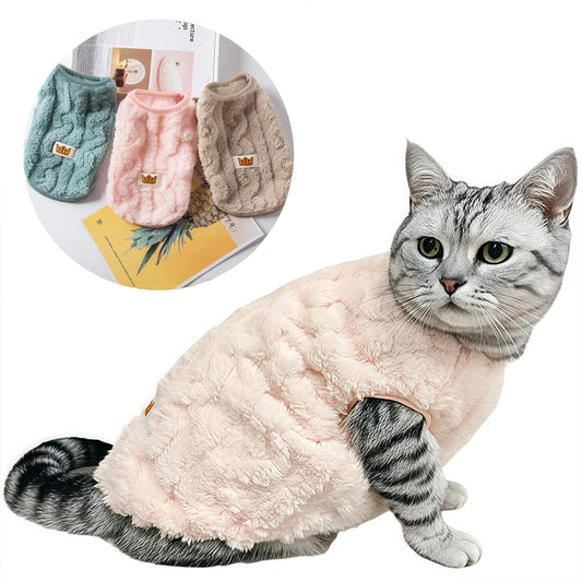 Soft Cozy Cat Clothes Autumn Winter Warm Fleece Sweatshirt for Small Dogs Puppy Kitten J