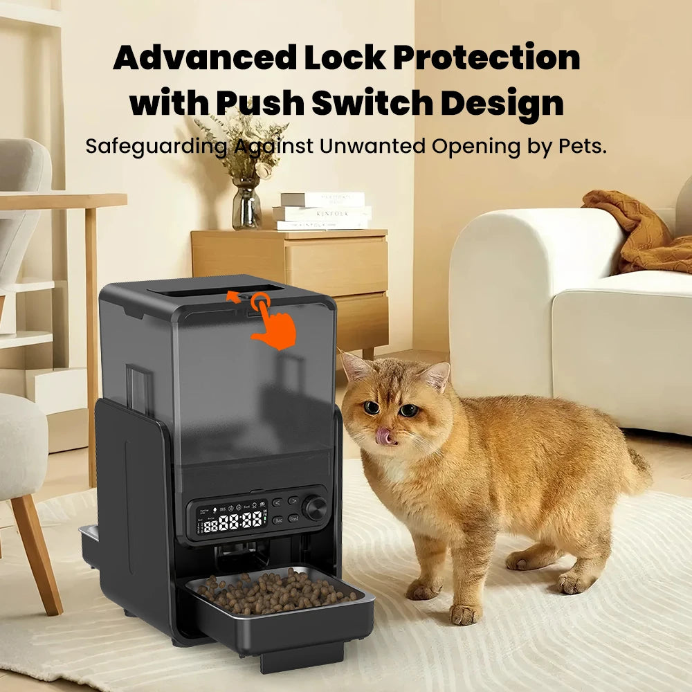 Smart Pet Feeder with Timed & Quantitative Feeding, Slow Food Function, Automatic Food Dispenser