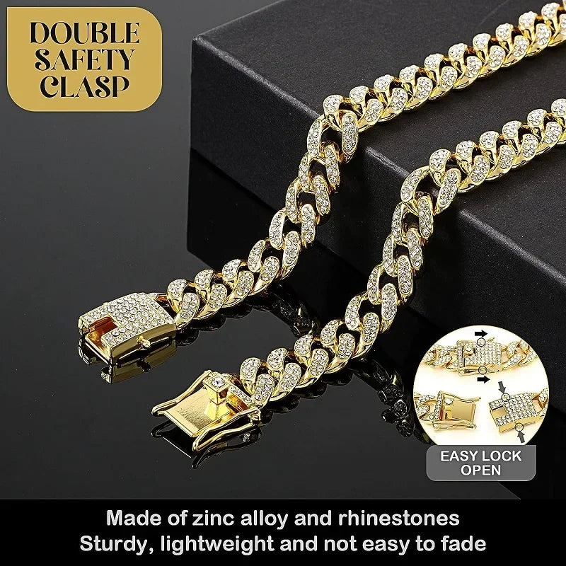 Luxury Gold Pet Metal Chain Collar For Small Medium Large Dogs Cats